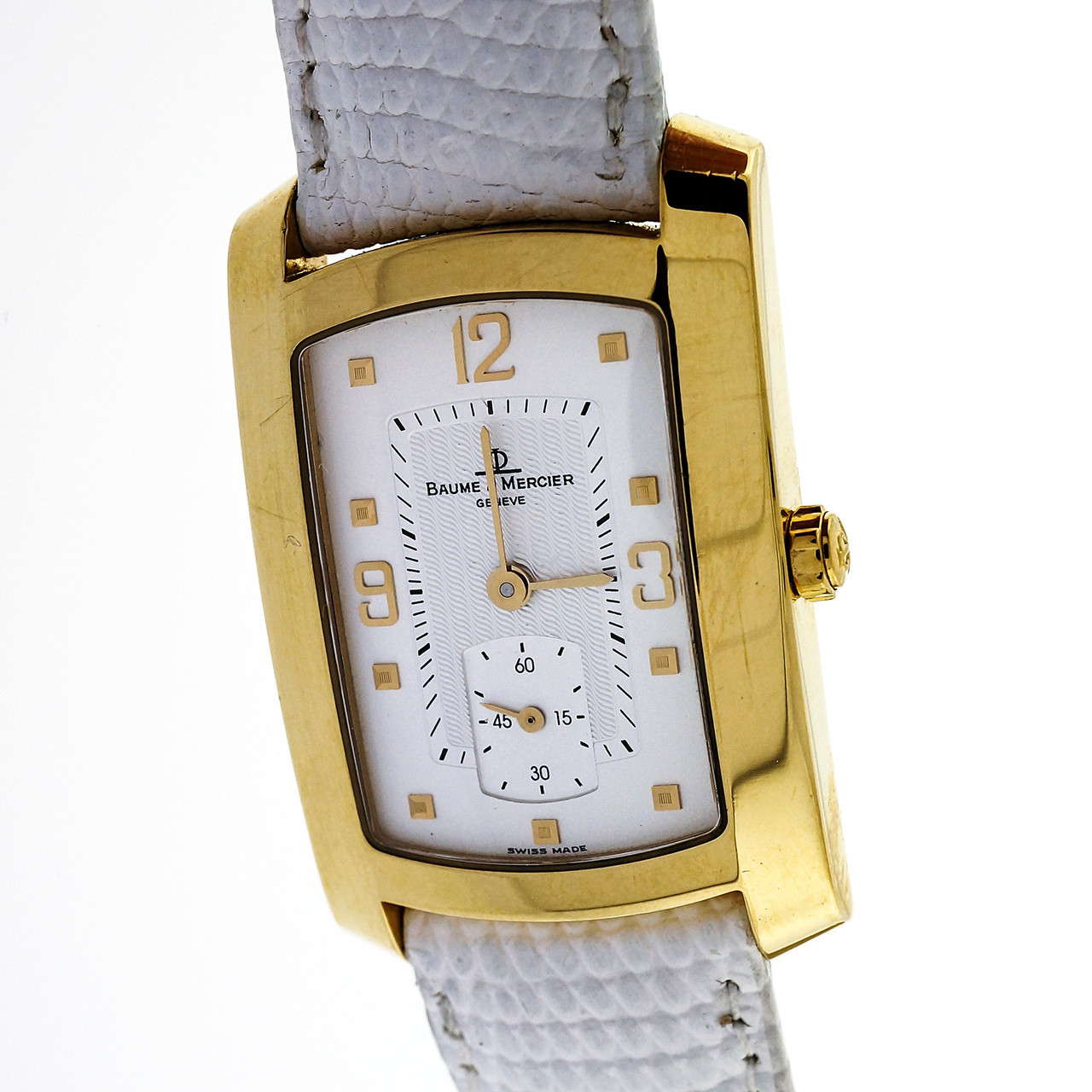 Baume u0026 Mercier 18k Yellow Gold Hampton Milleis Quartz Watch